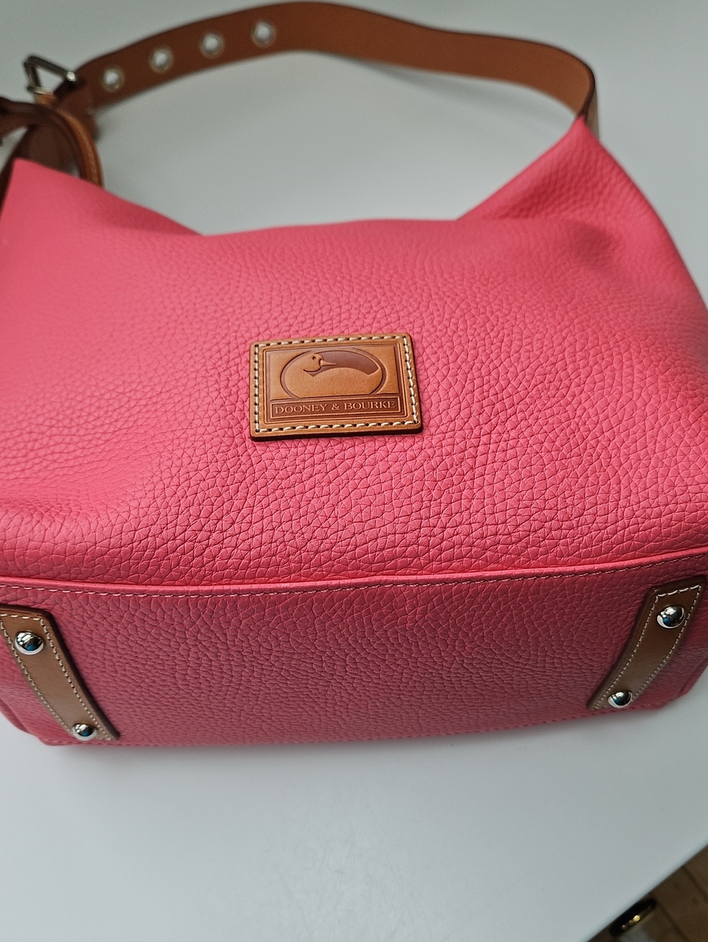 Dooney & Bourke Bubble Gum Pink Pebble Leather 'Paige' Sac - Picture 2 of 12